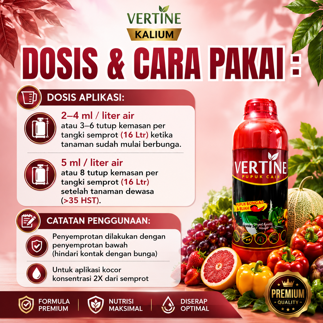 Pupuk Kalium Booster Pembesar Dan Pelebat Buah dan Umbi "Verti-K" 1000ml - Gambar 3