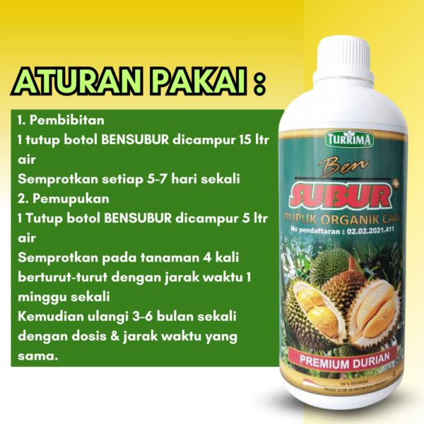 Pupuk Buah Durian Agar Berbuah Lebat, BEN SUBUR DURIAN PREMIUM CAIR MONTONG - Gambar 3