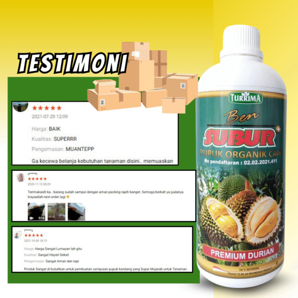 Pupuk Buah Durian Agar Berbuah Lebat, BEN SUBUR DURIAN PREMIUM CAIR MONTONG - Gambar 4