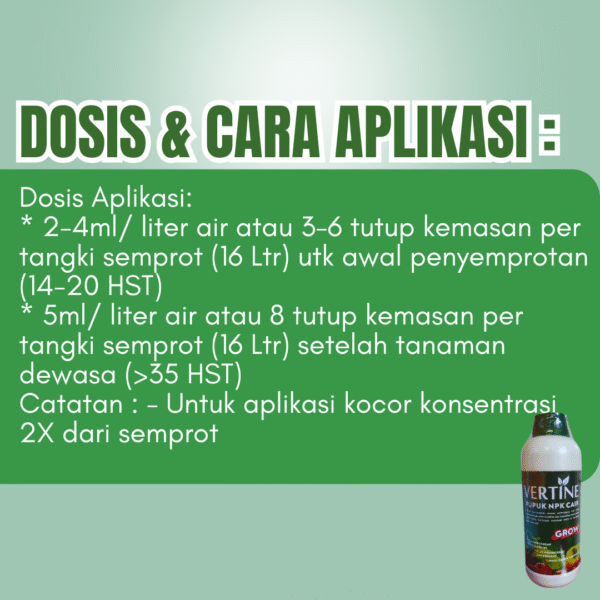 Pupuk NPK Cair Vertine Grow 1 Liter Untuk Pertumbuhan Tanaman - Gambar 3