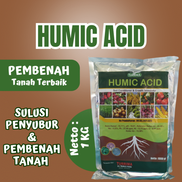 HUMIC ACID Asam Humat 1 kg, Pupuk Lahan Rusak Humic Acid Penyubur Tanah, Pupuk Pembenah Tanah Tanaman