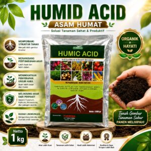 HUMIC ACID Asam Humat 1 kg, Pupuk Lahan Rusak Humic Acid Penyubur Tanah, Pupuk Pembenah Tanah Tanaman