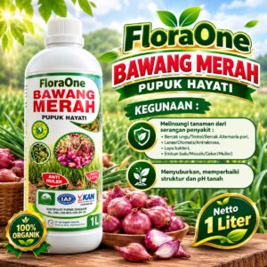 Floraone Fungisida Trichoderma Cair, Pupuk hayati untuk Bawang Merah, Bawang bombay