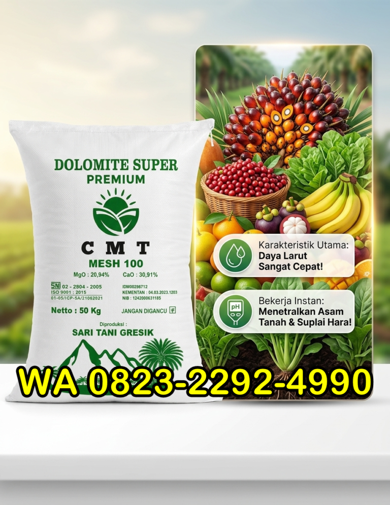 TERBUKTI!!! TELP! 0823-2292-4990, JUAL Dolomit sebagai sumber kalsium dan magnesium Kota Jambi, AGEN Pupuk dolomit untuk lahan masam Muaro Jambi