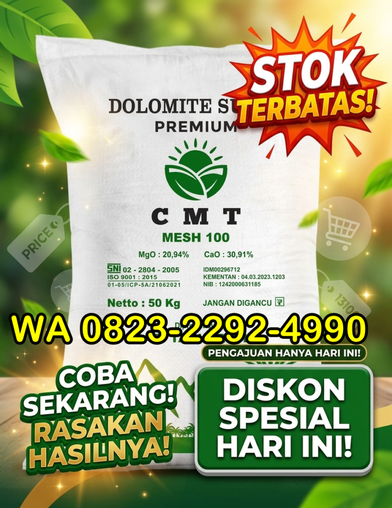 PROMO AMBYAR!!! TELP! 0823-2292-4990, JUAL Pupuk dolomit untuk tanaman Kotawaringin Timur, AGEN Pupuk dolomit untuk menetralkan tanah asam Kapuas