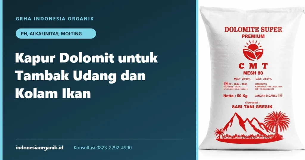Kapur dolomit untuk tambak udang dan kolam ikan