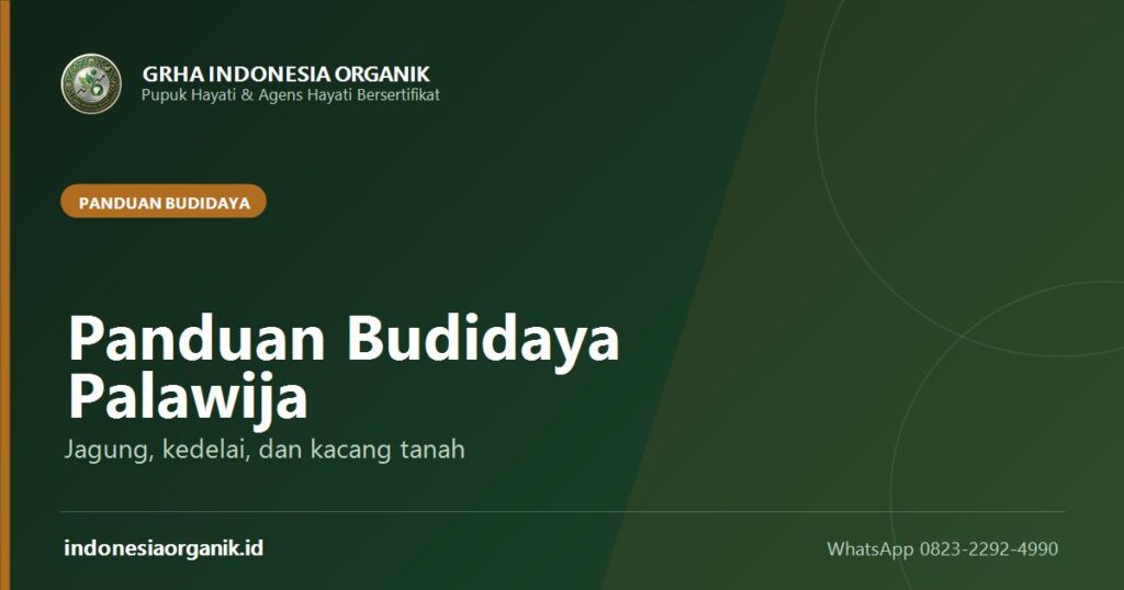 Sampul panduan budidaya palawija jagung, kedelai, dan kacang tanah dari Grha Indonesia Organik
